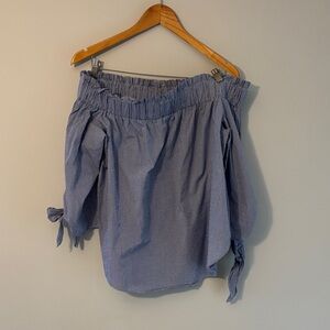 H&M Blue Off-Shoulder Top